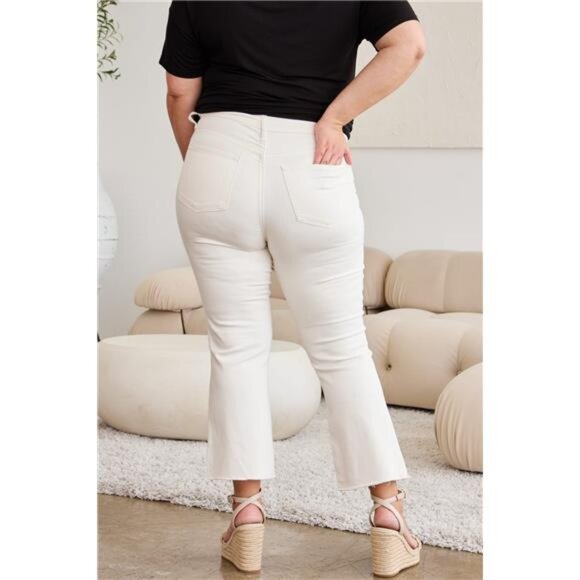 RFM Mini Mia Full Size Tummy Control High Waist Raw Hem Jeans - Picture 13 of 16